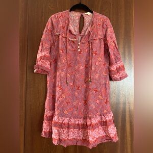 Iris Pink Floral Casual Dress